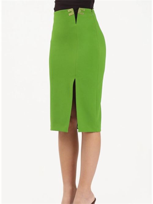 Double stretch crepe skirt with logo details ELISABETTA FRANCHI | GO14761E2.EV3